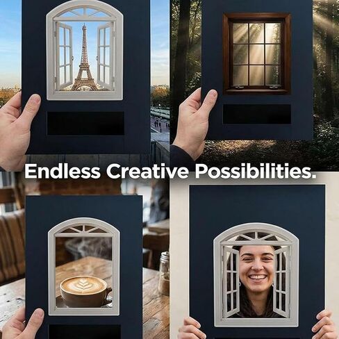 Window Frame Photography Prop - 7.87x5.91in Creative Framing Tool for Travel & Outdoor Photos, Portable Plastic White Picture Frame for Unique Shots, Photoshoot Accessory Gift in Kuwait