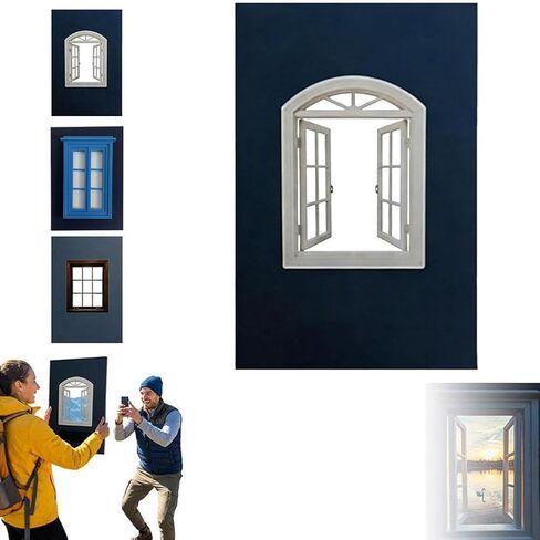 Window Frame Photography Prop - 7.87x5.91in Creative Framing Tool for Travel & Outdoor Photos, Portable Plastic White Picture Frame for Unique Shots, Photoshoot Accessory Gift in Kuwait