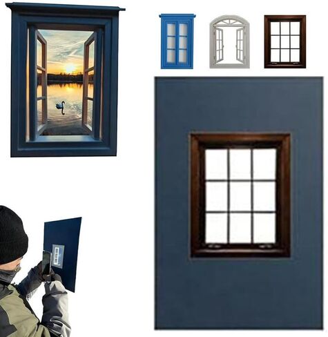 Window Frame Photography Prop - 7.87x5.91in Creative Framing Tool for Travel & Outdoor Photos, Portable Plastic White Picture Frame for Unique Shots, Photoshoot Accessory Gift in Kuwait