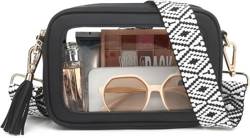 حقيبة واضحة faime لأحداث الملعب لطيف المحافظ الواضحة للنساء Crossbody Bag Bag مع حزام الجيتار in Kuwait