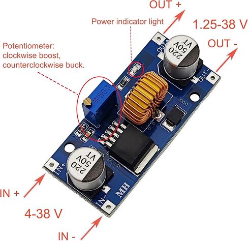 6PCS XL4015 5A DC-DC Duck Converter Step-Down Supply Power Module Adjustable Voltage Regulator with Heat Sink in Kuwait