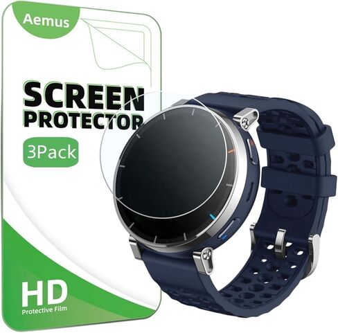 واقي شاشة متوافق مع ساعة Amazfit Active 3 Premium الذكية (3 عبوات) طبقة واقية من الزجاج المقسى الشفاف in Kuwait