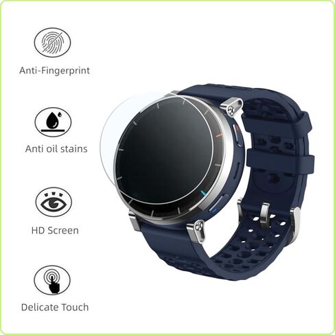 واقي شاشة متوافق مع ساعة Amazfit Active 3 Premium الذكية (3 عبوات) طبقة واقية من الزجاج المقسى الشفاف in Kuwait