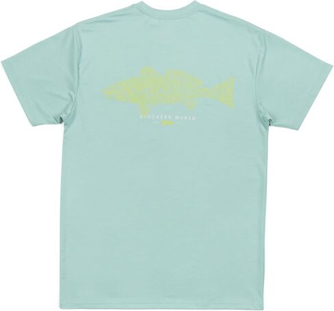 Southern Marsh FieldTec Heathered Performance Tee - Redfish in Saudi Arabia