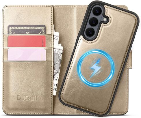 حافظة محفظة DJBull 2 ​​في 1 قابلة للفصل لهاتف Samsung Galaxy S26 RFID Blocking Flip Folio مع حامل بطاقة | غطاء حماية مقاوم للصدمات من جلد البولي يوريثان للنساء والرجال لهاتف سامسونج S26 باللون الأرجواني in Kuwait