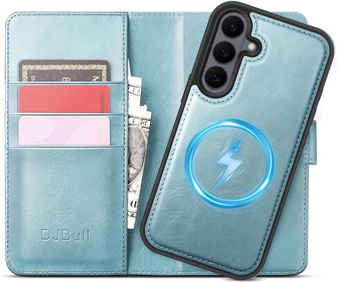 حافظة محفظة DJBull 2 ​​في 1 قابلة للفصل لهاتف Samsung Galaxy S26 RFID Blocking Flip Folio مع حامل بطاقة | غطاء حماية مقاوم للصدمات من جلد البولي يوريثان للنساء والرجال لهاتف سامسونج S26 باللون الأرجواني in Kuwait