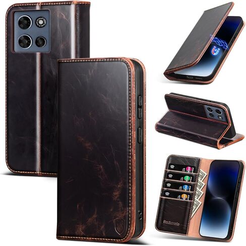 Compatible with Motorola Moto G Stylus 5G 2026/2025 Case Wallet with Card Holder [4 Card Slots] Kickstand [RFID Blocking] PU Leather Phone Case Flip Protective Cover TPU Shockproof,Coffee in Kuwait