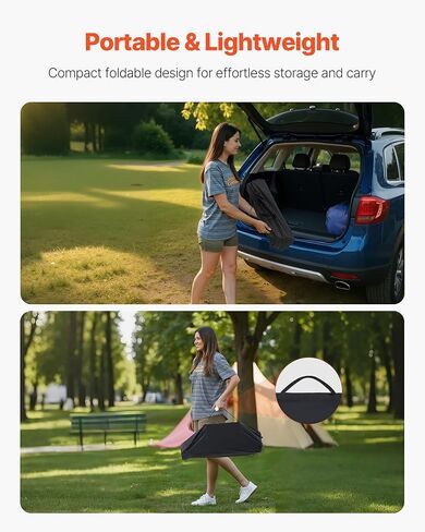 VEVOR Folding Camping Table, Portable Roll Up Side Tables, Lightweight Aluminum Table for Outdoor BBQ Tailgating Picnic, Travel (28 inch-Silver) in Kuwait