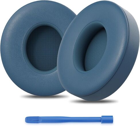 Replacement Ear Pads for Beats Solo 3/2 Headaphone, Soft and Sweat-Proof Protein PU EarPad for Beats Solo 3/2 Headaphone, Noise-reducing Memory Foam(Blue) in Kuwait
