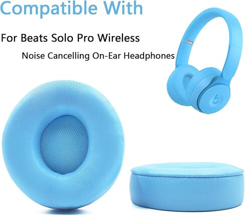 Protein Solo Pro Replacement Earpads,Compatible with Beats Solo Pro, Soft Memory Foam Ear Cushions, 3M Adhesive for Secure Fit, Comfortable Upgrade(Light Blue) in Kuwait