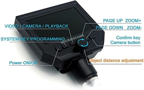 مجموعة المجهر G600 600X HD 3.6MP 8 LEDs المحمولة LCD المجهر المكبر كاميرا شرائح المجهر البصري in Kuwait