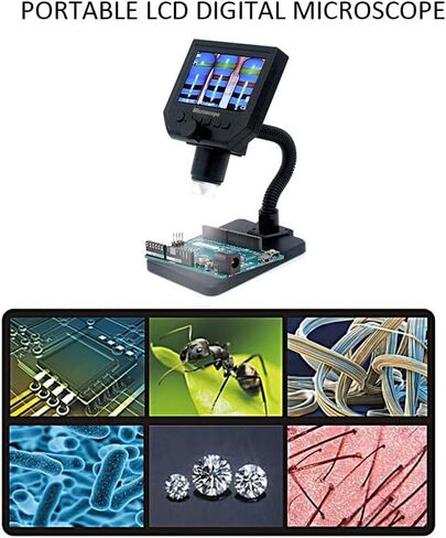مجموعة المجهر G600 600X HD 3.6MP 8 LEDs المحمولة LCD المجهر المكبر كاميرا شرائح المجهر البصري in Kuwait