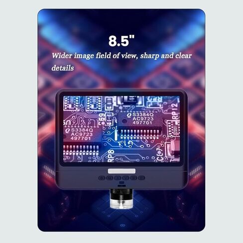 مجهر بشاشة LCD عالية الدقة 8.5 بوصة، تكبير 5X-260X، إصلاح العملات المعدنية والهواتف المحمولة، أداة الكشف الصناعي 1080P in Kuwait
