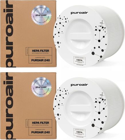 PuroAir 240 Replacement Filter - Genuine Puro Air 240 Filter Replacement - Official PuroAir Air Purifier HEPA Filter with CarbonTech Filters 99.9% of Pollen, Dust, Pet Dander, Smoke, Odors (2PK) in Kuwait