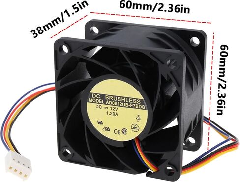 4 خط مروحة تبريد المبرد AD0618UB-F7BDS 18 فولت/1.2A 60x60x38 مللي متر مناسبة لصناديق التحكم الصناعية خوادم الكمبيوتر in Kuwait