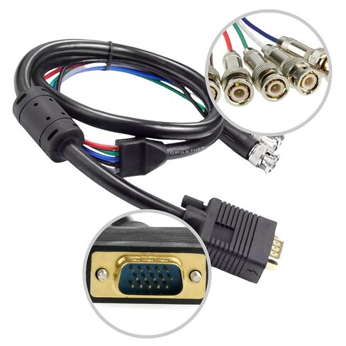QMQJIA VGA إلى 5 BNC RGBHV كابل ذكر موصلات اتصال الحبل عالية الدقة للشاشات الرقمية والشاشات in Kuwait