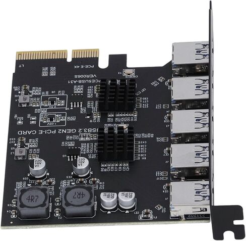 بطاقة توسيع USB 3.2 Gen 2، بطاقة PCI Express ذات 5 منافذ مع شريحة ASMedia ASM3142 بسرعة 10 جيجابت في الثانية للكمبيوتر المكتبي 10 11 Linux in Kuwait