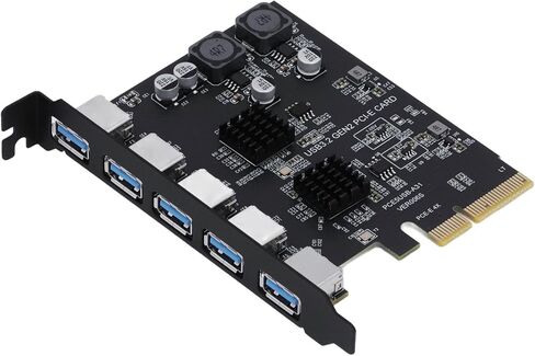 بطاقة توسيع USB 3.2 Gen 2، بطاقة PCI Express ذات 5 منافذ مع شريحة ASMedia ASM3142 بسرعة 10 جيجابت في الثانية للكمبيوتر المكتبي 10 11 Linux in Kuwait