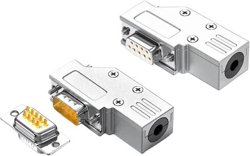 1pc Metal Shell DB9 RS232 Serial Port Connector Mini 9pin L-Type Industrial Grade 90 Degrees Male Female Solid Needle Terminal(Db9 Sf) in Kuwait