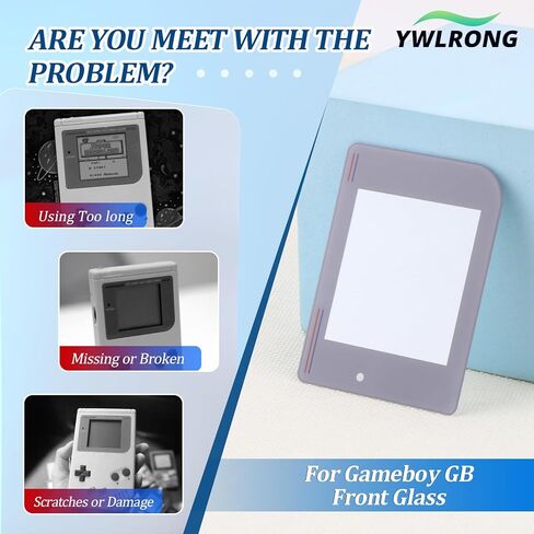 قطعتان من الزجاج الأمامي لنظام Gameboy GB غطاء عدسة الشاشة الواقية لجهاز Game boy GB لوحة زجاجية لعدسة الشاشة الأمامية مع أدوات (رمادي) in Kuwait
