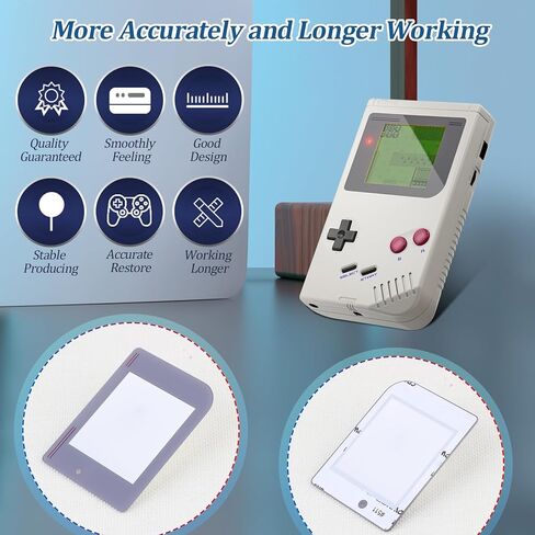 قطعتان من الزجاج الأمامي لنظام Gameboy GB غطاء عدسة الشاشة الواقية لجهاز Game boy GB لوحة زجاجية لعدسة الشاشة الأمامية مع أدوات (رمادي) in Kuwait
