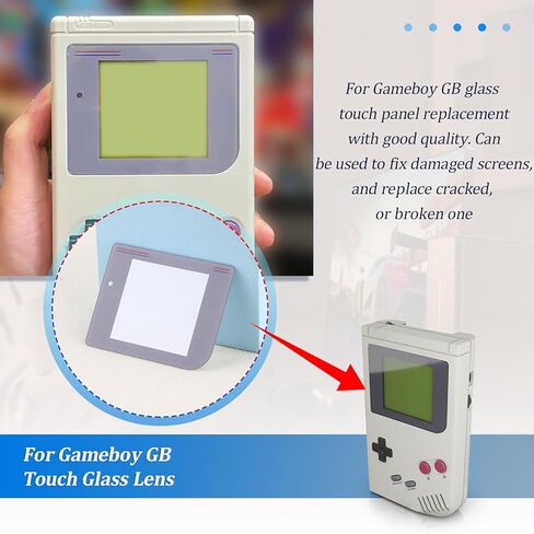 قطعتان من الزجاج الأمامي لنظام Gameboy GB غطاء عدسة الشاشة الواقية لجهاز Game boy GB لوحة زجاجية لعدسة الشاشة الأمامية مع أدوات (رمادي) in Kuwait