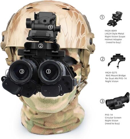 YSS NVG جبل مزدوج J ARM تتوافق جبل ل PVS 14 مناظير للرؤية الليلية/أحادي العين محول جسر معدني in Kuwait