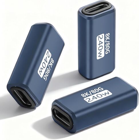 CERRXIAN 3 Pack 240W USB C Coupler, USB C Female to Female Adapter 80 Gbps Charge OTG Converter Speed Data Transfer & Fast Charging USB Type C Extender for Type C Devices in Kuwait