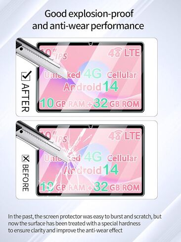Screen Protector for Topsand G12 Android 14 10-inch Tablet, Anti-Scratch 9H Hardness Touch Sensitive 2.5D Rounded Edges Bubble Free Easy to Install,2 Pack. in Kuwait