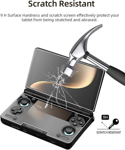 Screen Protector for AYN THOR Dual-Screen Handheld, 1 SET Tempered Glass Film for THOR Gaming Console (Upper Screen + Lower Screen), Anti-Scratch HD Clear High Touch Sensitivity in Kuwait