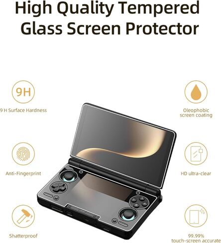Screen Protector for AYN THOR Dual-Screen Handheld, 1 SET Tempered Glass Film for THOR Gaming Console (Upper Screen + Lower Screen), Anti-Scratch HD Clear High Touch Sensitivity in Kuwait