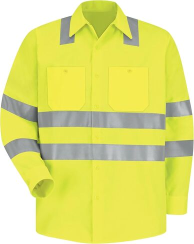 Red Kap Men's Hi-Visibility Long Sleeve Work Shirt-Type R, Class 3 in Saudi Arabia