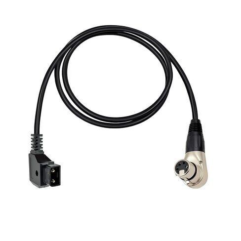 كابل D-Tap to XLR أنثى ذو 4 دبابيس ملفوف بالطاقة بزاوية قائمة لسوني فينيسيا F5/F55، بلاك ماجيك URSA Mini Pro، باناسونيك فاريكام (أسود) in Kuwait