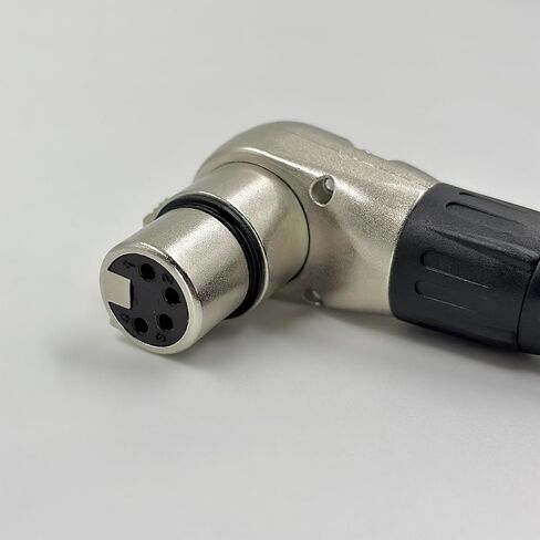 كابل D-Tap to XLR أنثى ذو 4 دبابيس ملفوف بالطاقة بزاوية قائمة لسوني فينيسيا F5/F55، بلاك ماجيك URSA Mini Pro، باناسونيك فاريكام (أسود) in Kuwait