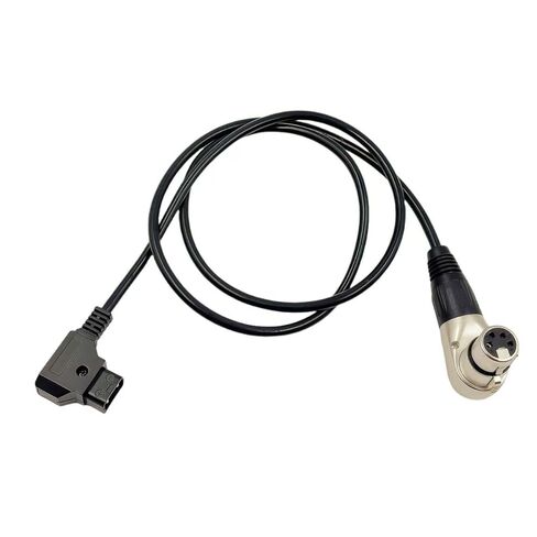كابل D-Tap to XLR أنثى ذو 4 دبابيس ملفوف بالطاقة بزاوية قائمة لسوني فينيسيا F5/F55، بلاك ماجيك URSA Mini Pro، باناسونيك فاريكام (أسود) in Kuwait