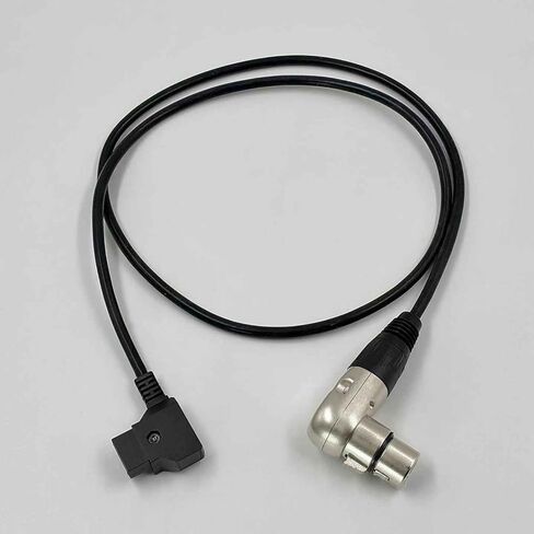 كابل D-Tap to XLR أنثى ذو 4 دبابيس ملفوف بالطاقة بزاوية قائمة لسوني فينيسيا F5/F55، بلاك ماجيك URSA Mini Pro، باناسونيك فاريكام (أسود) in Kuwait