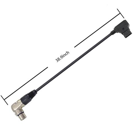 كابل D-Tap to XLR أنثى ذو 4 دبابيس ملفوف بالطاقة بزاوية قائمة لسوني فينيسيا F5/F55، بلاك ماجيك URSA Mini Pro، باناسونيك فاريكام (أسود) in Kuwait