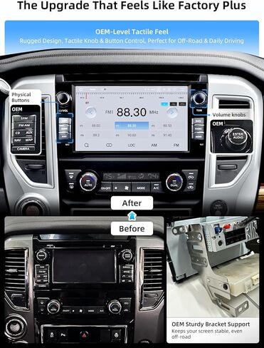 ستيريو سيارة QLED مقاس 9 بوصات من Dasaita لسيارة Nissan Titan 2016-2020، وحدة رئيسية 8G+256GB Android 13، CarPlay/Android Auto، توصيل وتشغيل نظام تحديد المواقع العالمي (GPS)، مقبض/تحكم صوتي، 5G WiFi، 4G LTE in Kuwait