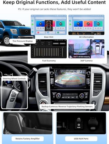ستيريو سيارة QLED مقاس 9 بوصات من Dasaita لسيارة Nissan Titan 2016-2020، وحدة رئيسية 8G+256GB Android 13، CarPlay/Android Auto، توصيل وتشغيل نظام تحديد المواقع العالمي (GPS)، مقبض/تحكم صوتي، 5G WiFi، 4G LTE in Kuwait