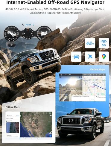 ستيريو سيارة QLED مقاس 9 بوصات من Dasaita لسيارة Nissan Titan 2016-2020، وحدة رئيسية 8G+256GB Android 13، CarPlay/Android Auto، توصيل وتشغيل نظام تحديد المواقع العالمي (GPS)، مقبض/تحكم صوتي، 5G WiFi، 4G LTE in Kuwait