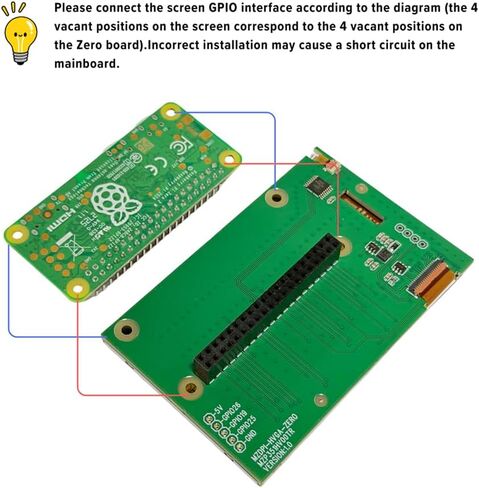 شاشة لمس 3.51 بوصة لـ Raspberry Pi Zero 2W / 2WH / W/Zero - شاشة LCD 320x480 DPI، لمسة مقاومة 4 أسلاك، تحديث 60 هرتز، اتصال GPIO المباشر (لا تتضمن لوحة Pi) in Kuwait