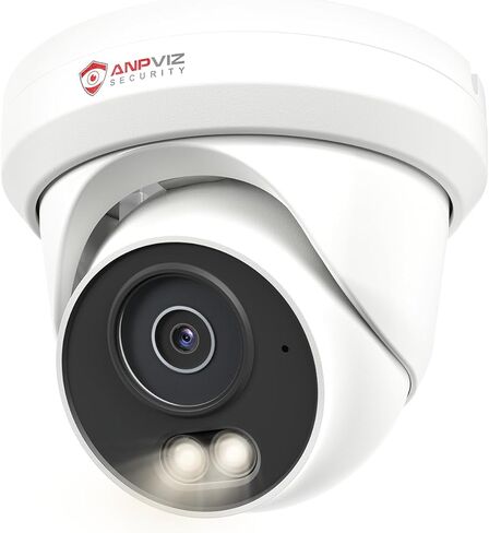 كاميرا Anpviz 6MP PoE IP، كاميرا أمان برج معدنية كاملة سلكية خارجية، رؤية ليلية ذكية ذات لون فاتح مزدوج، اكتشاف المركبات البشرية، مقاومة للماء IP66، NDAA in Kuwait