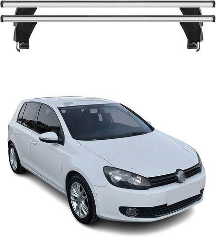 OMAC Smooth Roof Racks Cross Bars Luggage Carrier for VW Golf Mk6 2010-2014 Black 2 Pcs Anti-Theft for Travel Kayak Canoe Surf Ski Snowboard Camping in Saudi Arabia
