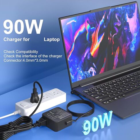 شاحن محول 90 واط متوافق مع Asus Vivobook 14X 15X 16X 17X M1703Q M1603Q K1703Z Y1603C D1603Q ExpertBook B1500 P2451F P751J Asus Q534U Q529Z Q524UQ UX533F UX480F ADP-90LE B سلك الطاقة in Kuwait