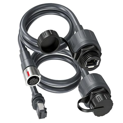 محول إيثرنت ساتلايت مستطيل من Eujgoov، مجموعة SPX ذكر إلى RJ45 أنثى IP68، مع كابل محمي 0. 23AWG لجهاز الأقمار الصناعية المستطيل الأداء Gen3 in Kuwait