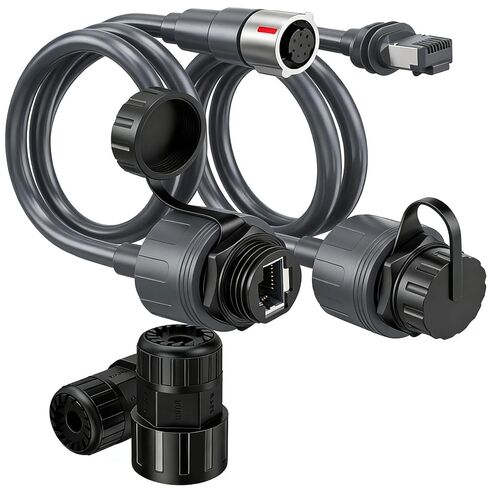 محول إيثرنت ساتلايت مستطيل من Eujgoov، مجموعة SPX ذكر إلى RJ45 أنثى IP68، مع كابل محمي 0. 23AWG لجهاز الأقمار الصناعية المستطيل الأداء Gen3 in Kuwait