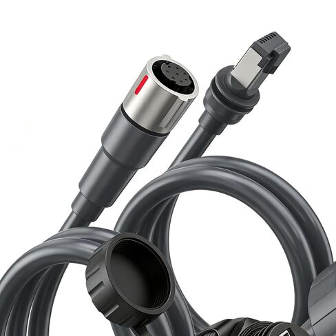 محول إيثرنت ساتلايت مستطيل من Eujgoov، مجموعة SPX ذكر إلى RJ45 أنثى IP68، مع كابل محمي 0. 23AWG لجهاز الأقمار الصناعية المستطيل الأداء Gen3 in Kuwait