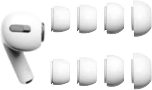 ALXCD 4 Pairs Ear Tips Compatible with AirPods Pro 2 /1st Generation Replacement Ear Tips,with Noise Reduction Hole & Built-in dust Guard Screen with Cleaner kit XS/S/M/L White in Kuwait