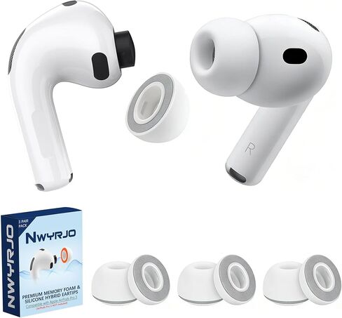 Memory Foam Replacement Ear Tips for AirPods Pro 3 Silicone Shield, Compatible withAirPods Pro 3rd Generation 2025, Anti-Slip Better Noise Canceling, 3 Pairs (Black & Orange, Medium) in Saudi Arabia