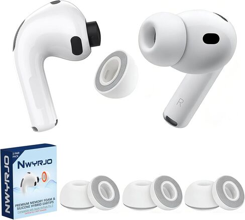 Memory Foam Replacement Ear Tips for AirPods Pro 3 Silicone Shield, Compatible withAirPods Pro 3rd Generation 2025, Anti-Slip Better Noise Canceling, 3 Pairs (Black & Orange, Medium) in Saudi Arabia